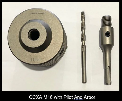 Tungsten Carbide M16 Core Cutter SALE - Brick Concrete FREE SDS Arbor 3pc kit / Arbor M16 SDS + Pilot