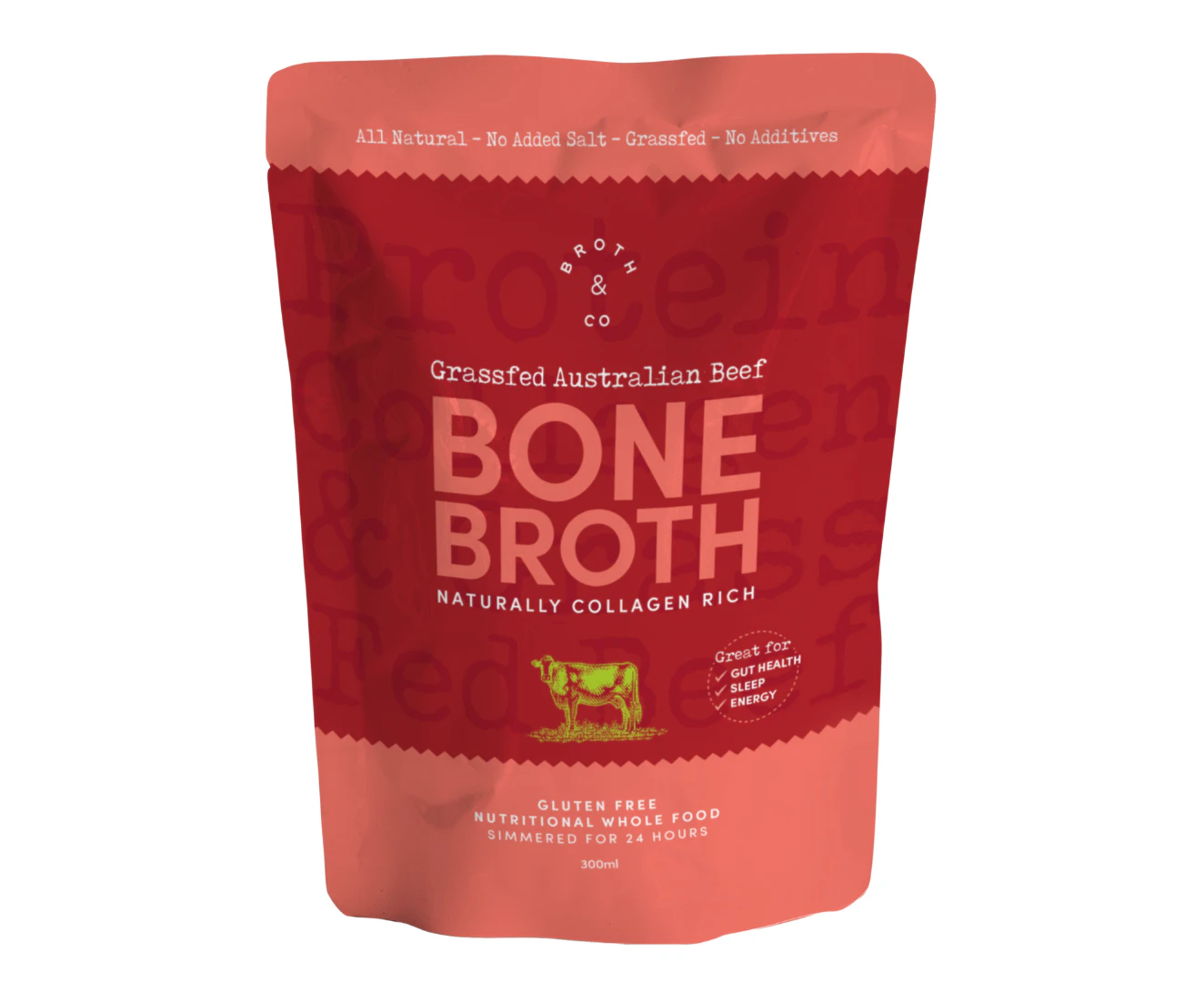 Grass Fed Beef Bone Broth - 300ml Pouch x 1