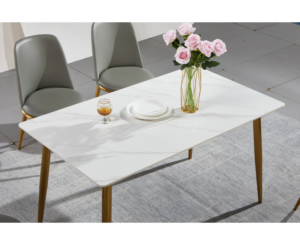 Life Décor Nicola Gold - Premium Sintered Stone Dining table (1.6m wide)