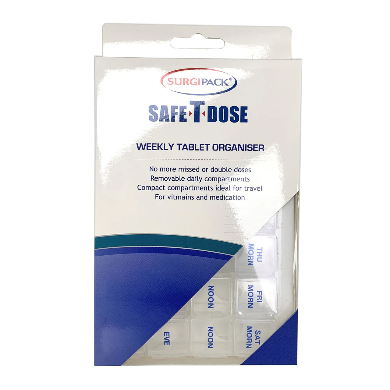 SurgiPack Safe T Dose Weekly Tablet Organiser Small