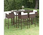 Outdoor Bar Set 6 Stools Table Garden Patio Bistro Furniture Poly Rattan