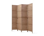 Artiss 4/6/8 Panel Room Divider Privacy Screen Dividers Stand Rattan Natural - 4 Panel