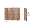 Artiss 4/6/8 Panel Room Divider Privacy Screen Dividers Stand Rattan Natural - 4 Panel