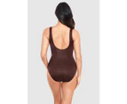 Miraclesuit Swim Women's Rock Solid Revele Crossover Shaping Swimsuit in Sumatra Brown