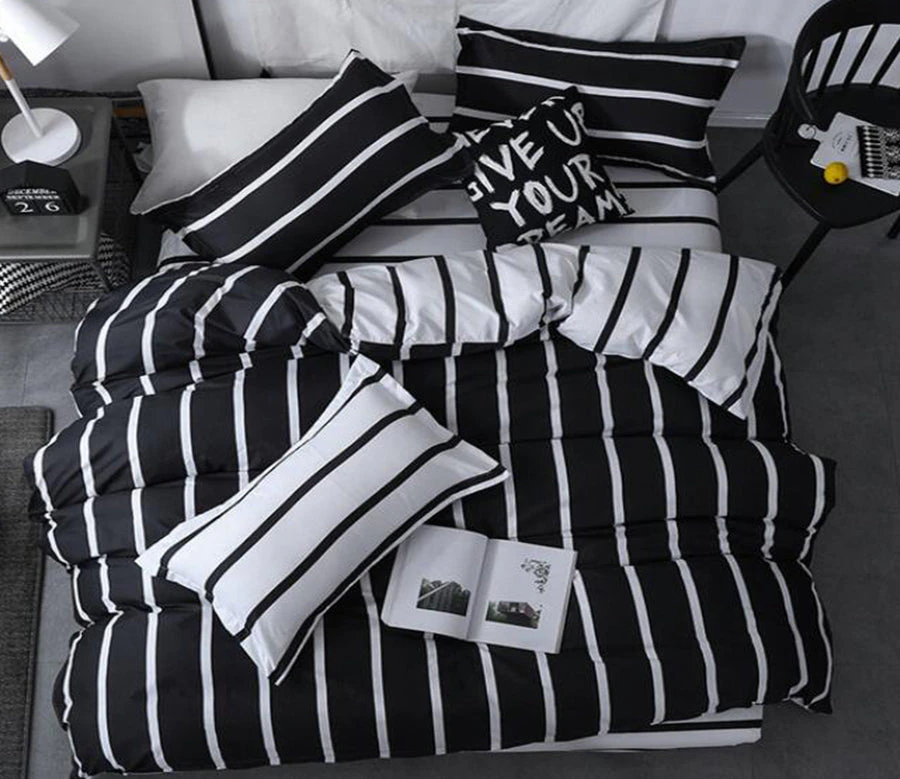 3D Black And White Vertical Stripes 12065 Quilt Cover Set Bedding Set Pillowcases Duvet Cover KING SINGLE DOUBLE QUEEN KING