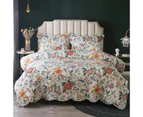 3 Piece floral quilt bedding set for bed quilt bedspread soft lightweight coverlet summer bed（1 quilt plus 2 pillowcase）