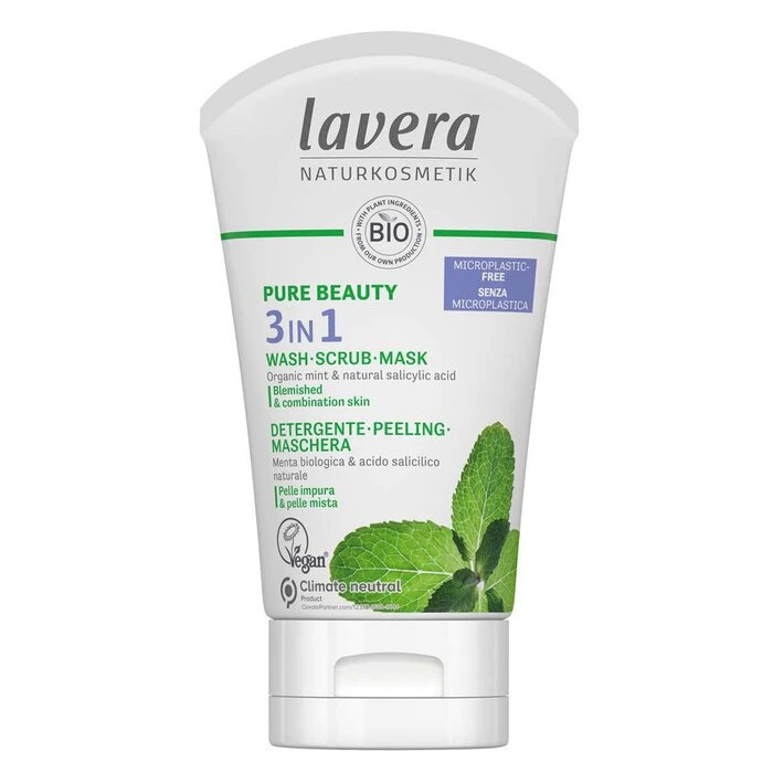 Lavera Pure Beauty 3 In 1 Wash, Scrub, Mask  For Blemished & Combination Skin 125ml/4oz