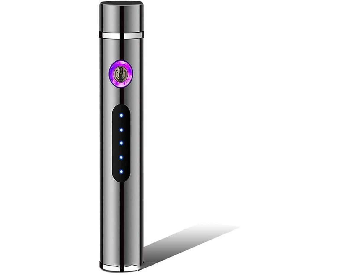 Double Arc Lighter, Mini Lighter, Ultra-Thin Strip USB Electronic Charging with LED Battery