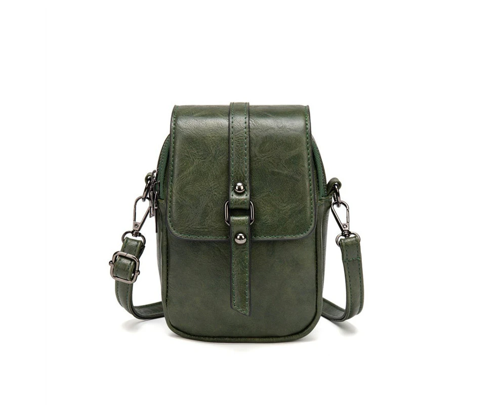 Nevenka Women Vintage Crossbody Phone Bag Small Messenger Shoulder Bag-Green