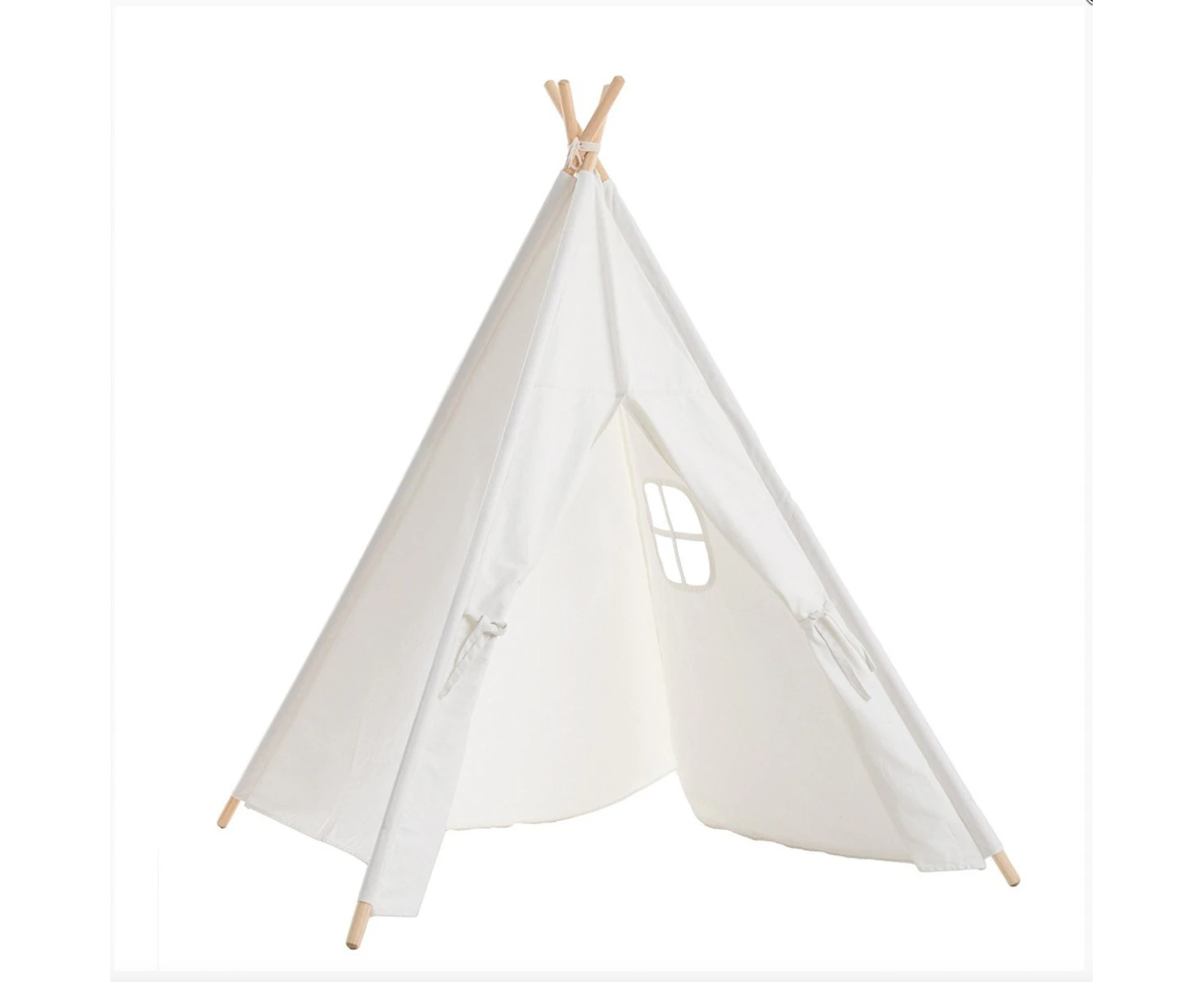 SNAILHOME 120*120*180CM Teepee Tent for Kids, Kids Teepee Play Tent, Foldable Canvas Teepee Tent for Girls White