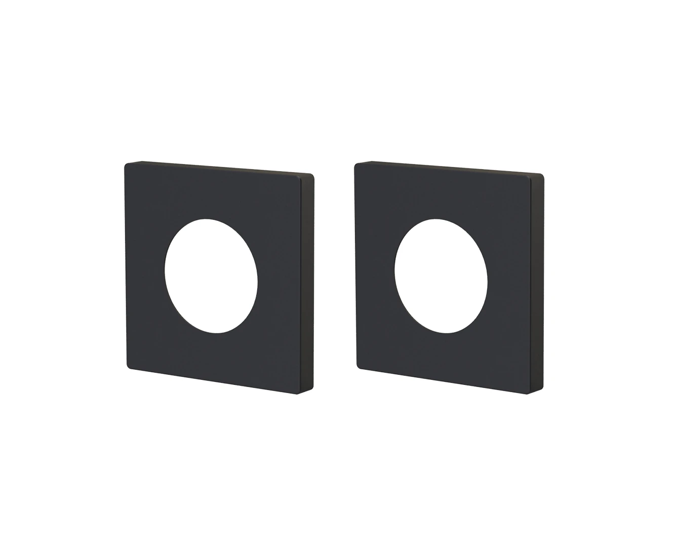 MR Mini Square Cover Plates Matte Black (PAIR)