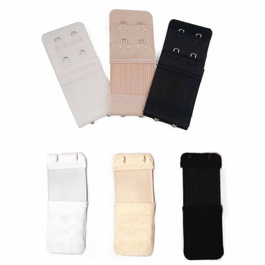 Women 10Pcs Bulk Mix Set X Elastic Bra Extender Extension Black White Nude Extenders - 10 White