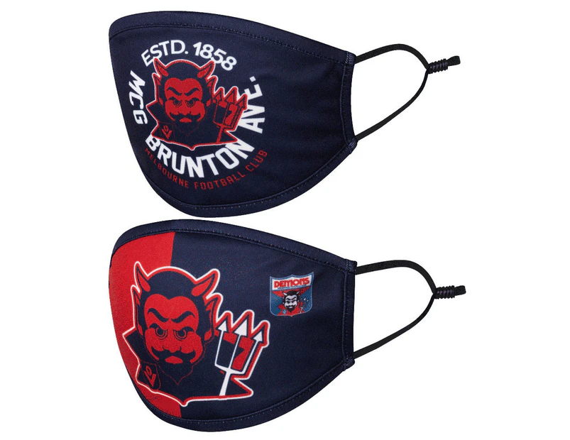 Melbourne Demons Set Of 2 Face Masks