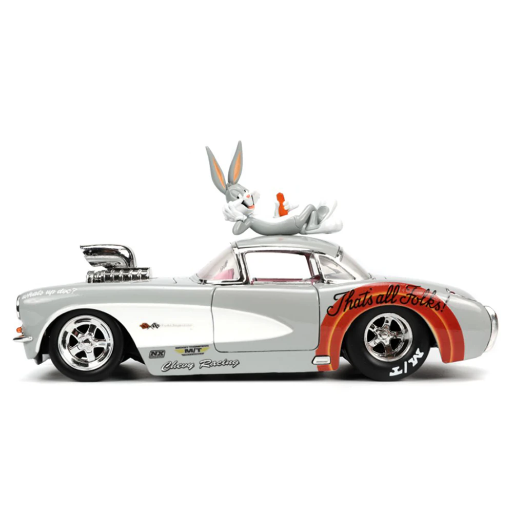 Jada 1:24 Scale Looney Tunes Chevrolet Corvette With Bugs 1957 Diecast Model