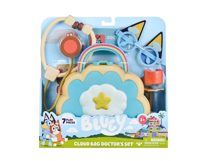 Bluey Cloud Bag Doctor's Set Children/Kids Educational Pretend Play Toy 3y+