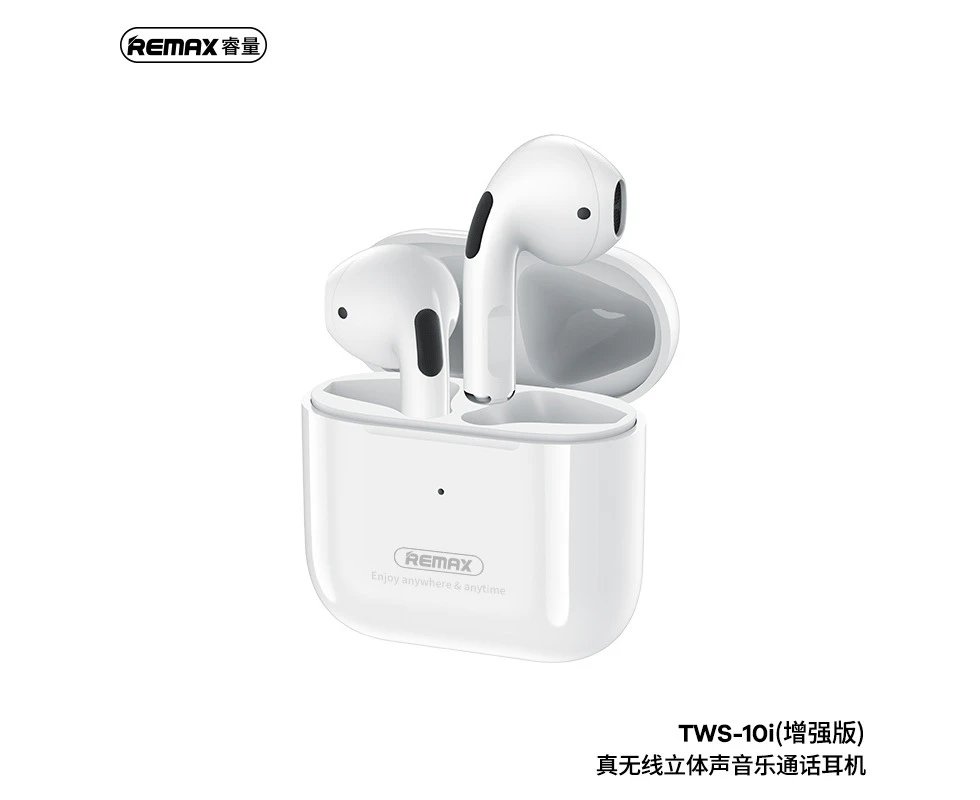 Wireless Bluetooth Earbuds REMAX TWS-10i Lightweight Auto Connect Free Listen White