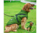 Waterproof Warm Winter Dog Harness Coat-S-Army Green