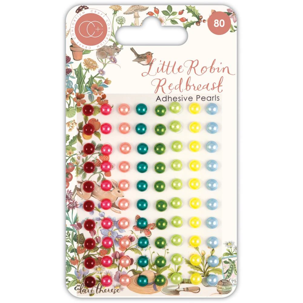 Craft Consortium adhesive pearls 80-pack  Little Robin Redbreast*