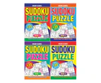 4PK Sudoku Puzzle Books A4 Large Print Travel Activity Book 5-8 Brain Games