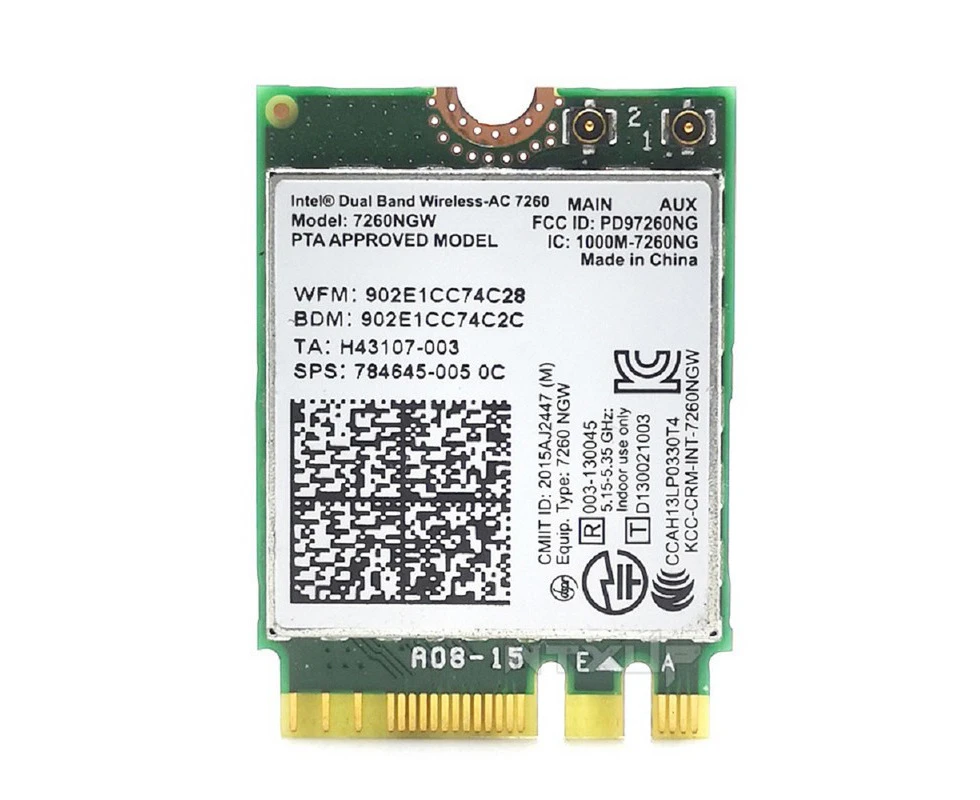 Intel Dual Band Wireless-AC 7260 M.2 NGFF WiFi Bluetooth 4.0 Network Card 7260NGW