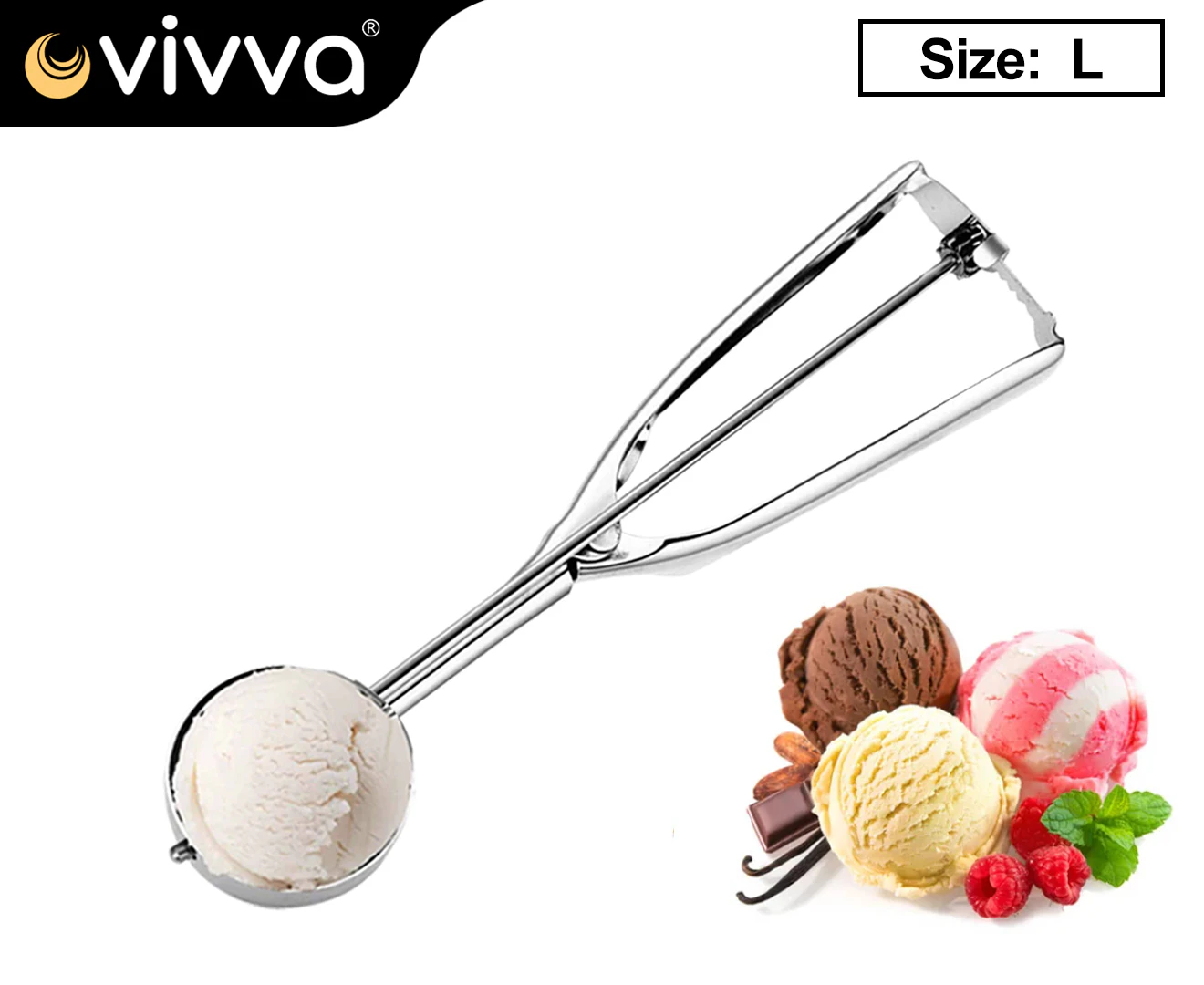 Ice Cream Scoop Stainless Steel Cookie Mash Muffin Spoon Ice Cream 6cm