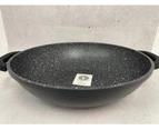 The House of Florence Black 32cm Wok with Glass Lid