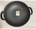 The House of Florence Black 32cm Wok with Glass Lid