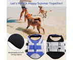 Pet Life Jacket Vest Swimming Floatation Preserver Vest with Reflective -S-Navy Blue