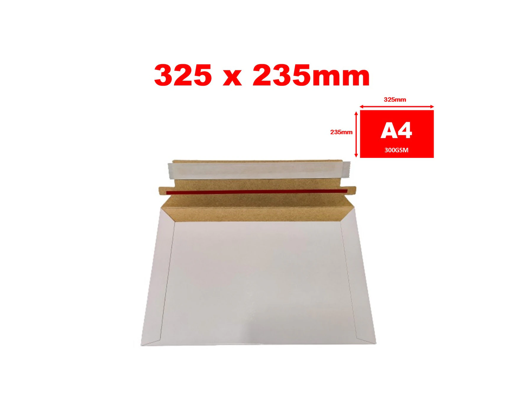 50x (325 x 235mm) 300GSM A4 Cardboard Envelope Mailer