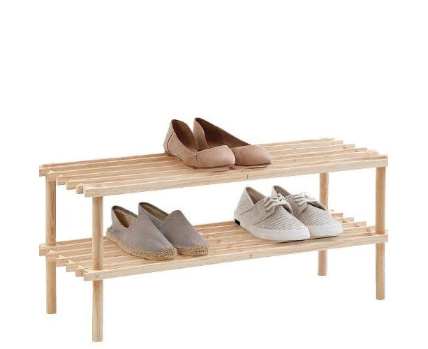 2 Tier Shoe Rack Layer Shelf Stand Storage Organizer wooden