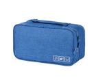 Portable Underwear Bra Storage Bag Waterproof Travel Toiletry Organizer,Blue