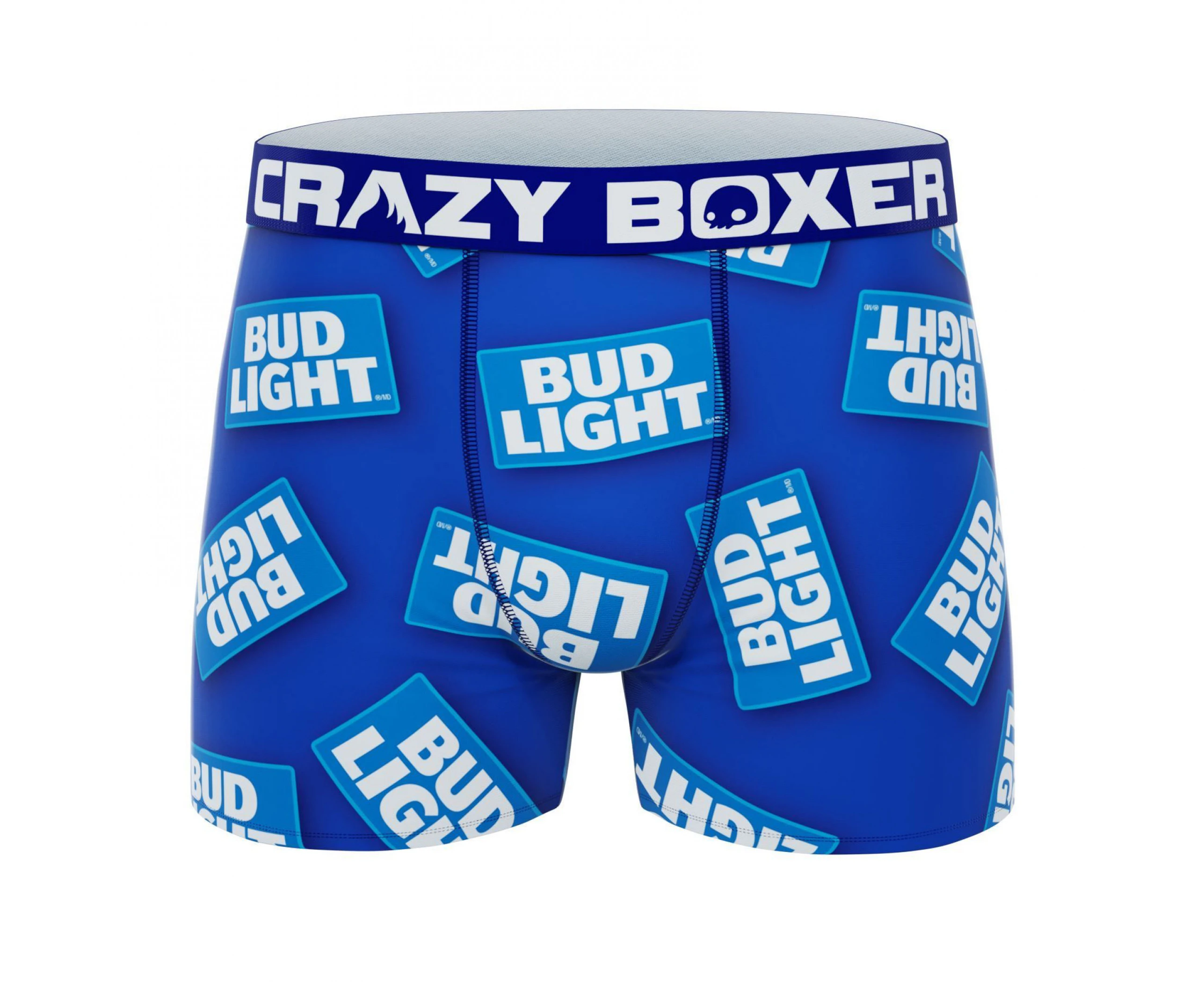 Crazy Boxer Bud Light Repeating Logo Men's Boxer Briefs