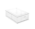 2x BoxSweden 31.5cm Crystal Storage Drawer w/ Divider Stackable Organiser Clear