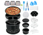 20 Piece Set 7'' Air Fryer Accessories Frying Cage Dish Baking Pan Rack Pizza Tray