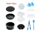 20 Piece Set 7'' Air Fryer Accessories Frying Cage Dish Baking Pan Rack Pizza Tray