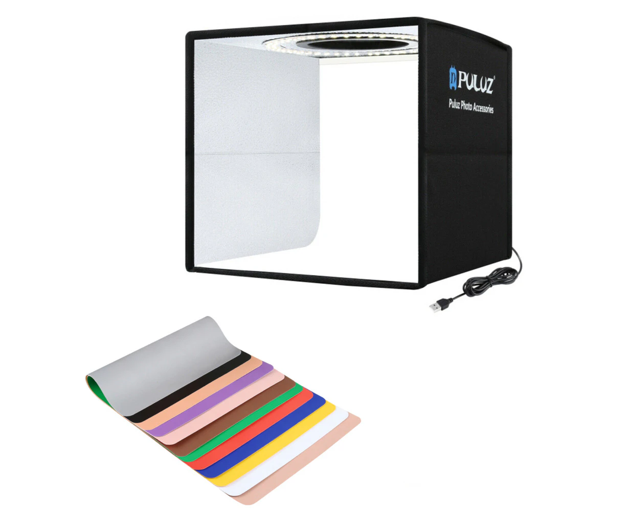 PULUZ Portable Photo Studio 144LED Light Bar 40cm Soft Box Room-6 Backdrops