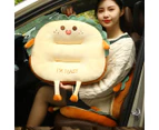 SOGA 2X Cute Face Toast Bread Cushion Stuffed Car Seat Plush Cartoon Back Support Pillow Home Decor