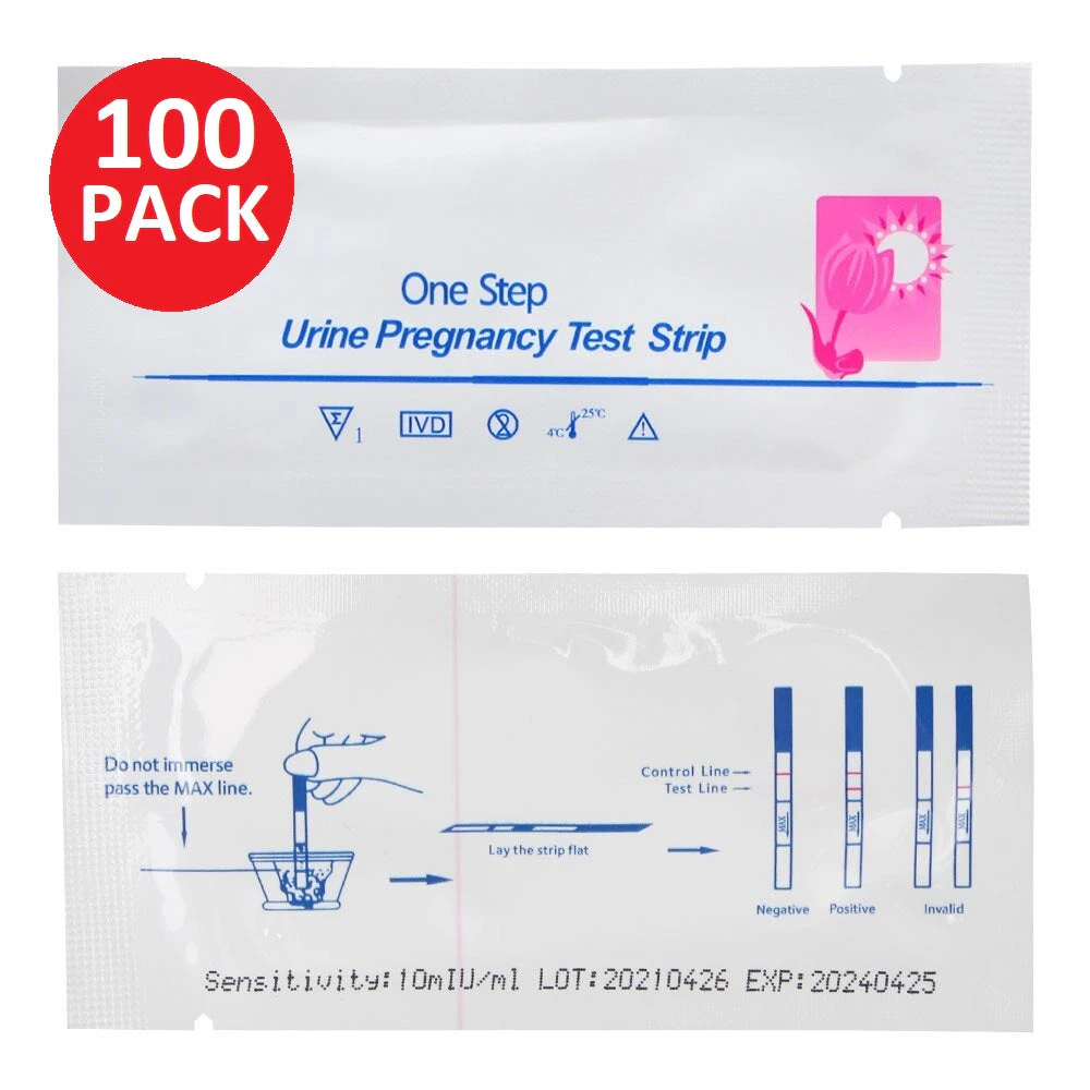 99.9% Accuracy Early Pregnancy Test Strips hCG diagnose sensitive urine strip fertility HPT kit - 100 Tests