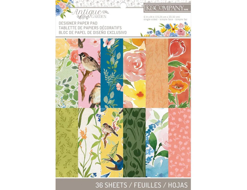 K&Company Antique Garden 6x8" Paper Pad