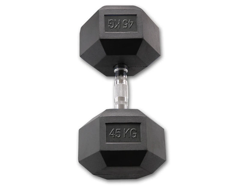 Body-Solid Rubber Coated Hex Dumbbell - 45 Kg
