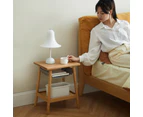 MIUZ Oakwood Small Side End Table for Living Room Bedroom Decor with Magazine Holder