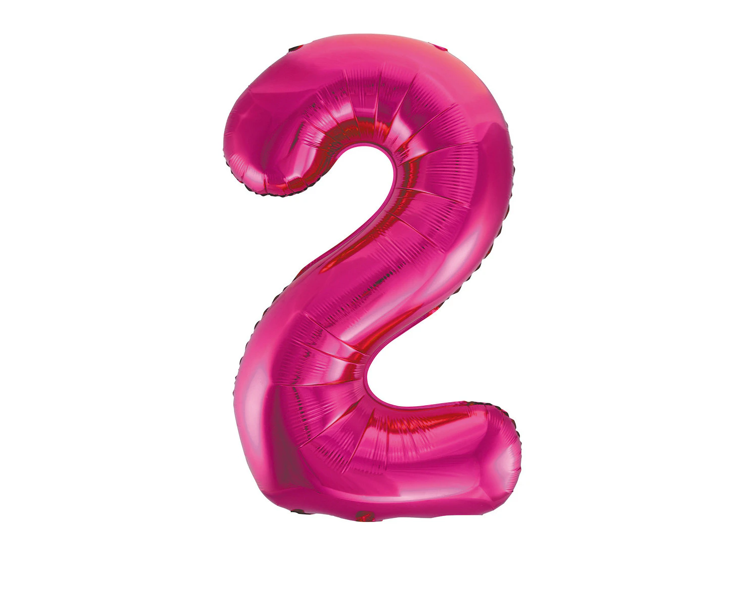 86cm Colour Foil Numberal Balloon Birthday Party Helium Hot Pink Number 2