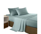 2000TC Egyptian Cotton Bed Flat Fitted Sheet Set Single Double Queen King Size - Frost