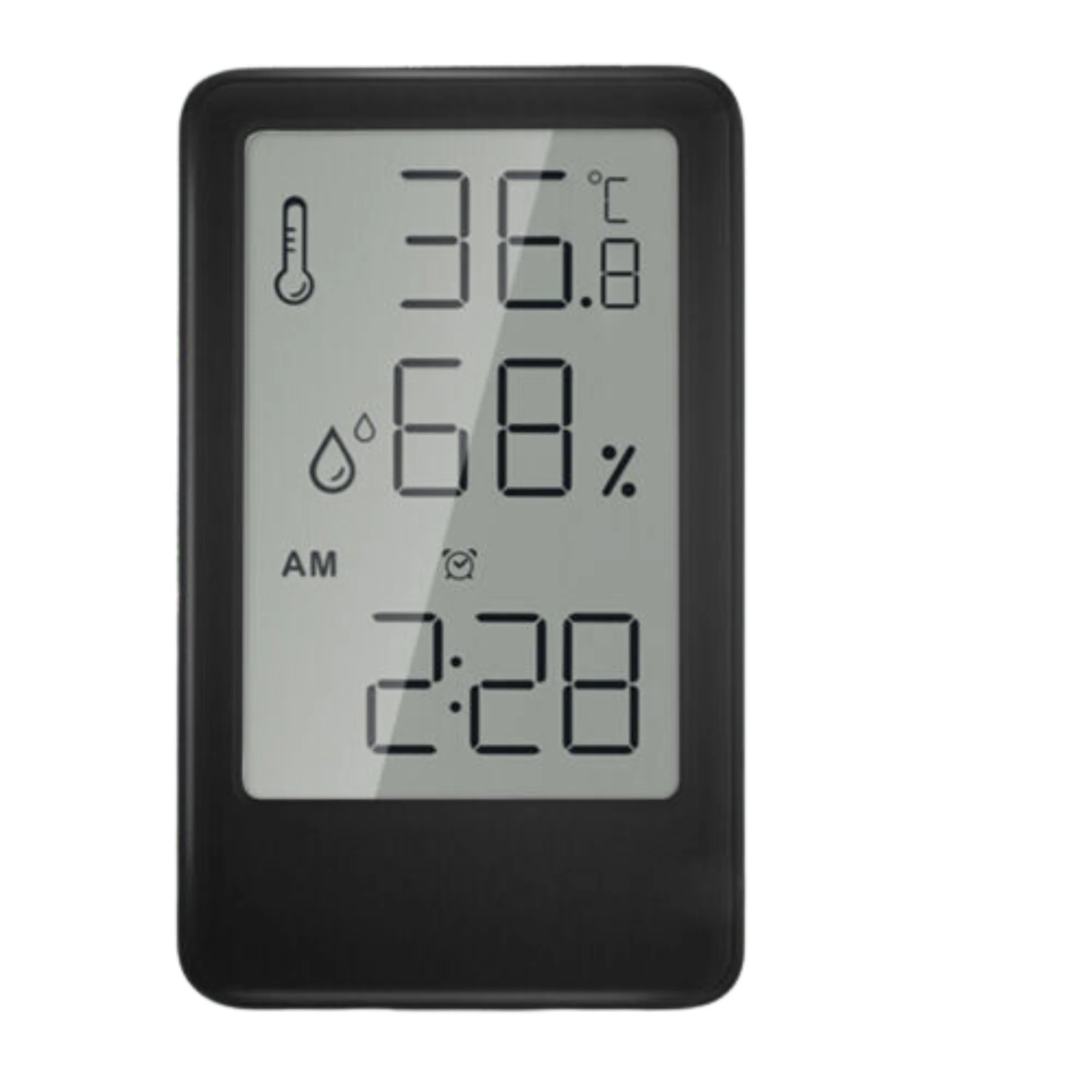 Digital Thermometer LCD Hygrometer Humidity Meter Room Temperature - Black