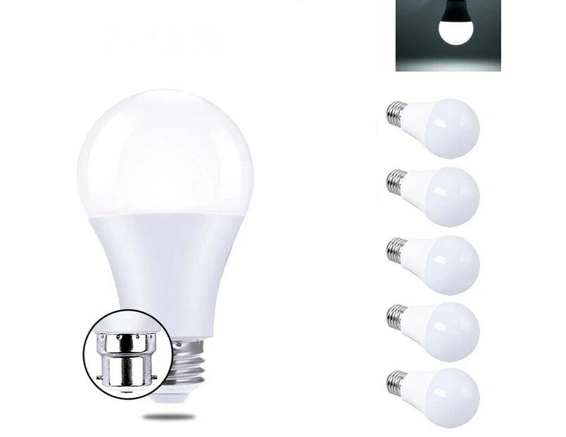 5X B22 LED Globe Bulb 5730 SMD Light Lamp 12W Cool White Daylight