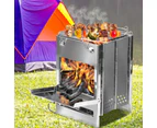 Portable Outdoor Large Camping Stove Camp Wood BBQ Grill Stainless Steel