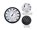 9.84'' Round Wall Thermometer Meter Outdoor Humidity Hygrometer Analog Gauge