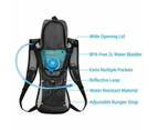 2L Water Bladder Outdoor Hiking Cycling Running Hydration Pack - Blue