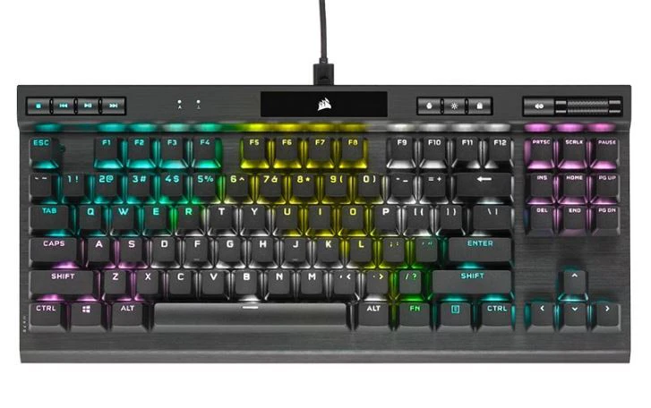 Corsair K70 RGB TKL OPX Silver RGB Mechanical Gaming Keyboard, Backlit RGB LED, CHERRY Keyswitches, Black. Champion Edition