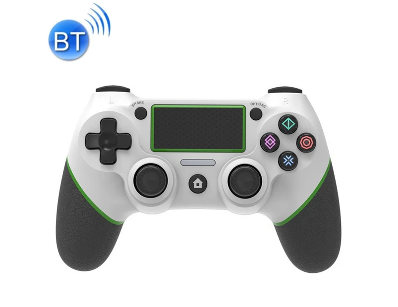 Wireless Bluetooth Rubberized Gamepad For PS4 (White Green)